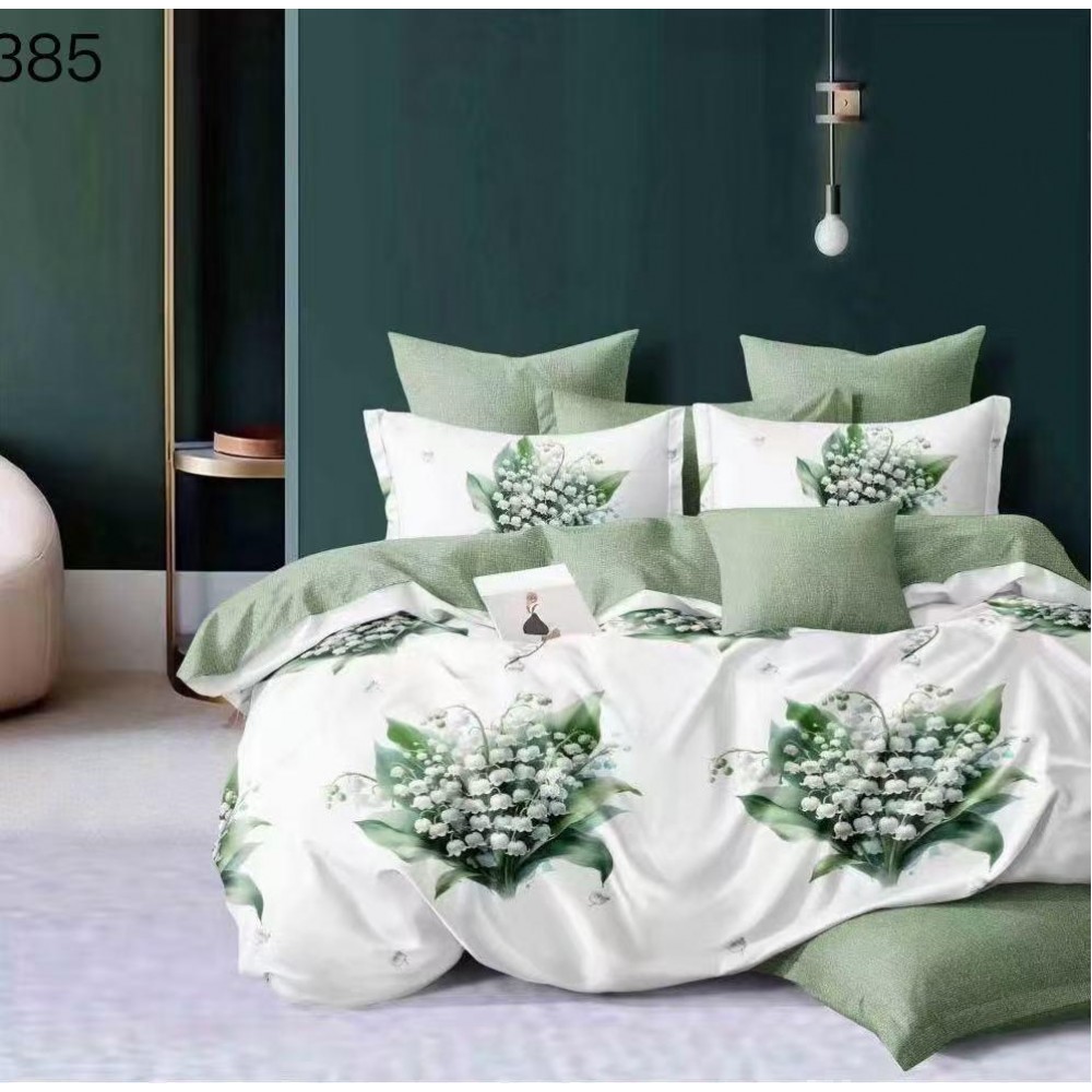 Lenjerie de pat dublu Bumbac FINET, pentru 2 persoane, 6 piese, Cearceaf de pat  230 x 250cm, CF111 Lenjerii din finet 6 piese