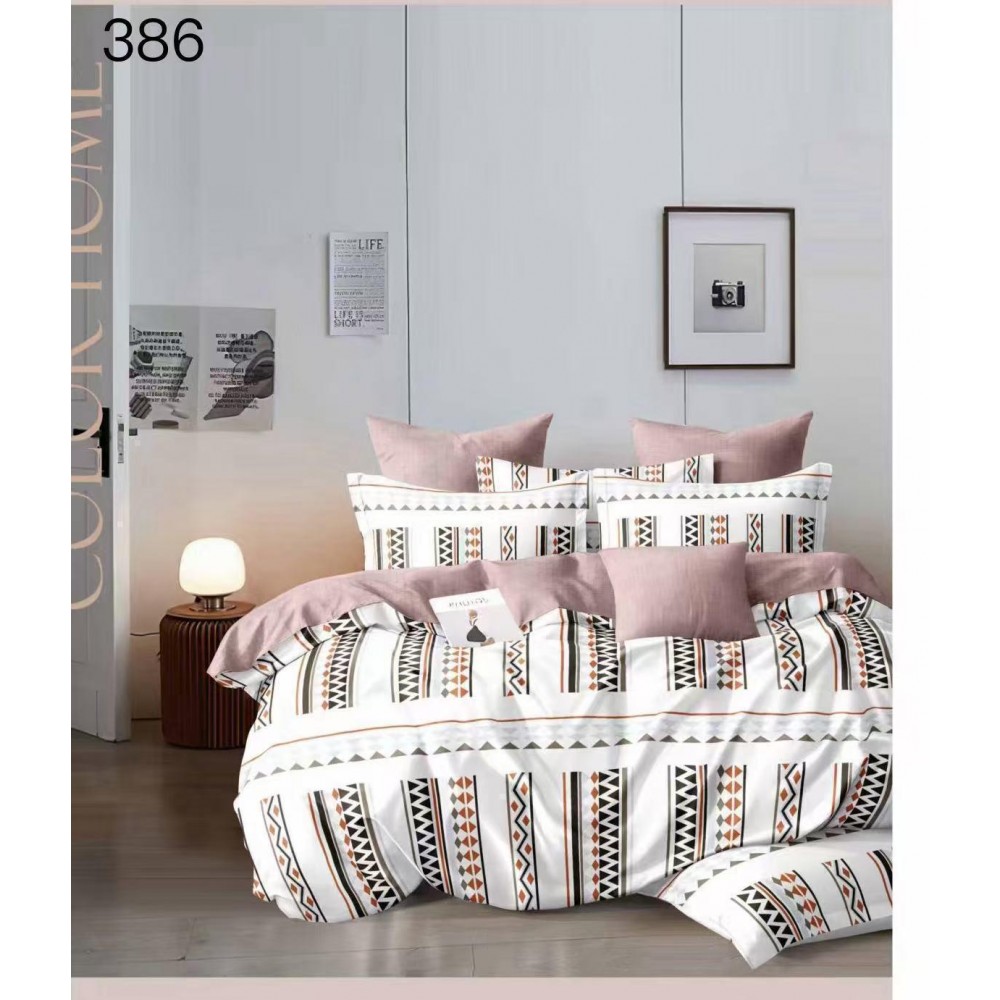 Lenjerie de pat dublu Bumbac FINET, pentru 2 persoane, 6 piese, Cearceaf de pat  230 x 250cm, CF112 Lenjerii din finet 6 piese
