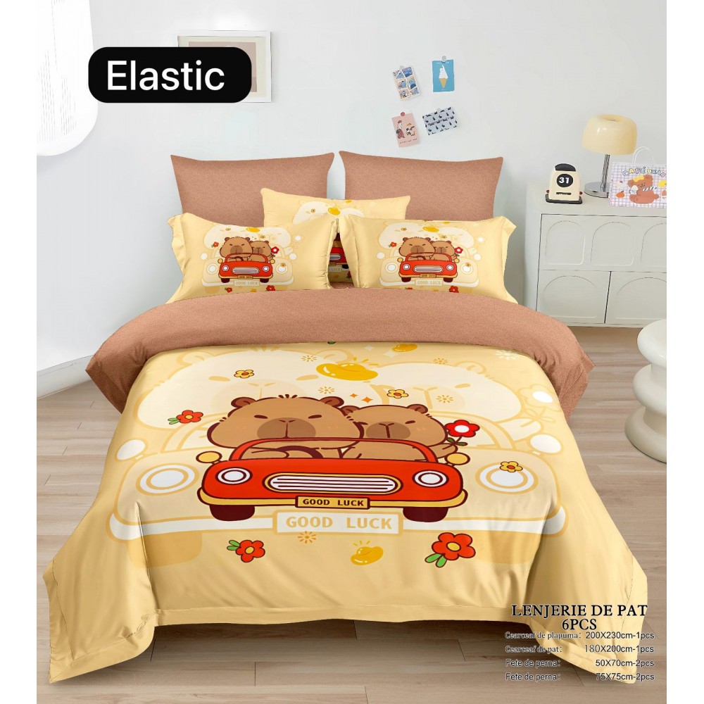 Lenjerie Bumbac tip Finet, 6 piese,Premium CU ELASTIC MODEL CAPYBARA CB11 Lenjerii finet personaje copii Lenjerie Bumbac tip Finet, 6 piese,Premium CU ELASTIC MODEL CAPYBARA CB11 Lenjerii finet personaje copii