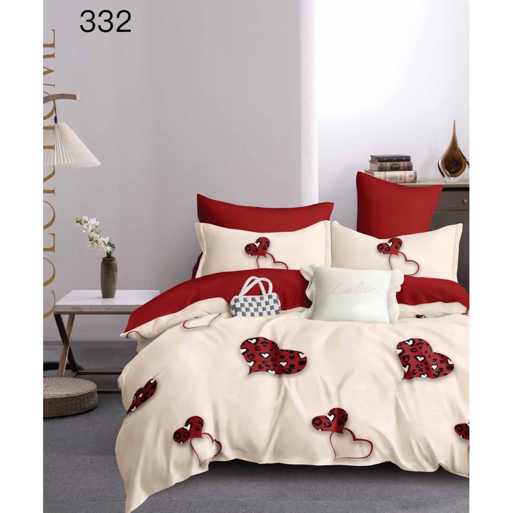 Lenjerie de pat dublu Bumbac FINET, pentru 2 persoane, 6 piese, Cearceaf de pat  230 x 250cm, CF113 Lenjerii din finet 6 piese