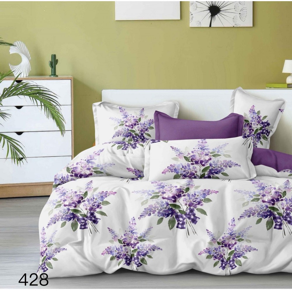 Lenjerie de pat dublu Bumbac FINET, pentru 2 persoane, 6 piese, Cearceaf de pat  230 x 250cm, CF119 Lenjerii din finet 6 piese