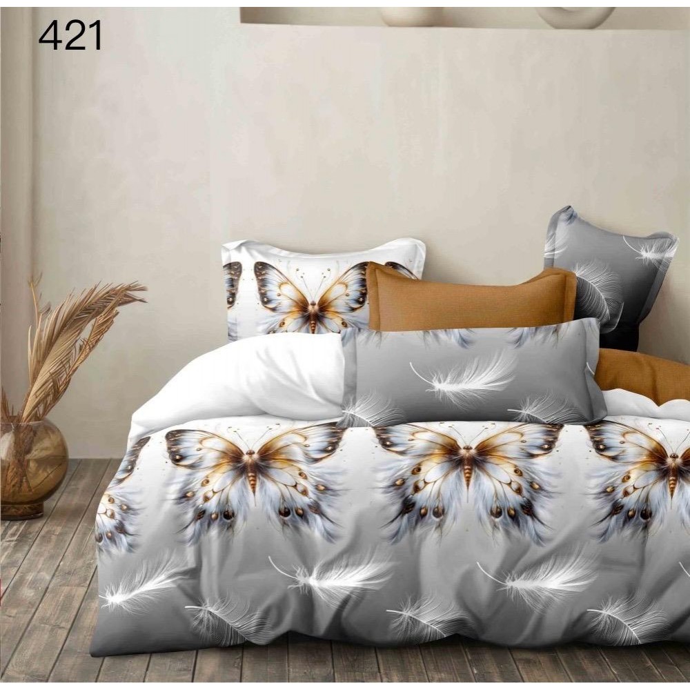 Lenjerie de pat dublu Bumbac FINET, pentru 2 persoane, 6 piese, Cearceaf de pat  230 x 250cm, CF120 Lenjerii din finet 6 piese