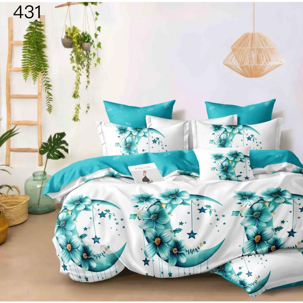 Lenjerie de pat dublu Bumbac FINET, pentru 2 persoane, 6 piese, Cearceaf de pat  230 x 250cm, CF125 Lenjerii din finet 6 piese