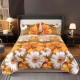 Cuvertura pentru pat dublu 3 piese din Bumbac Satinat 220x240 cm si 2 feţe de pernă, CVT-49 CUVERTURI