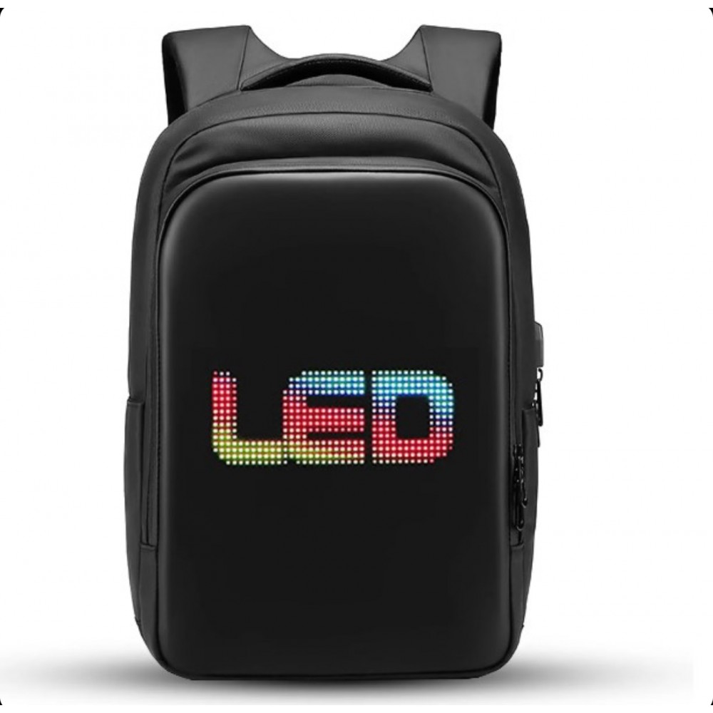 Rucsac Ghiozdan Smart cu Display LED, WiFi, impremeabil, Aplicatie Dedicata iOS/Android, Port USB Extern, Negru GSM1 ELECTRONICE / GADGETURI