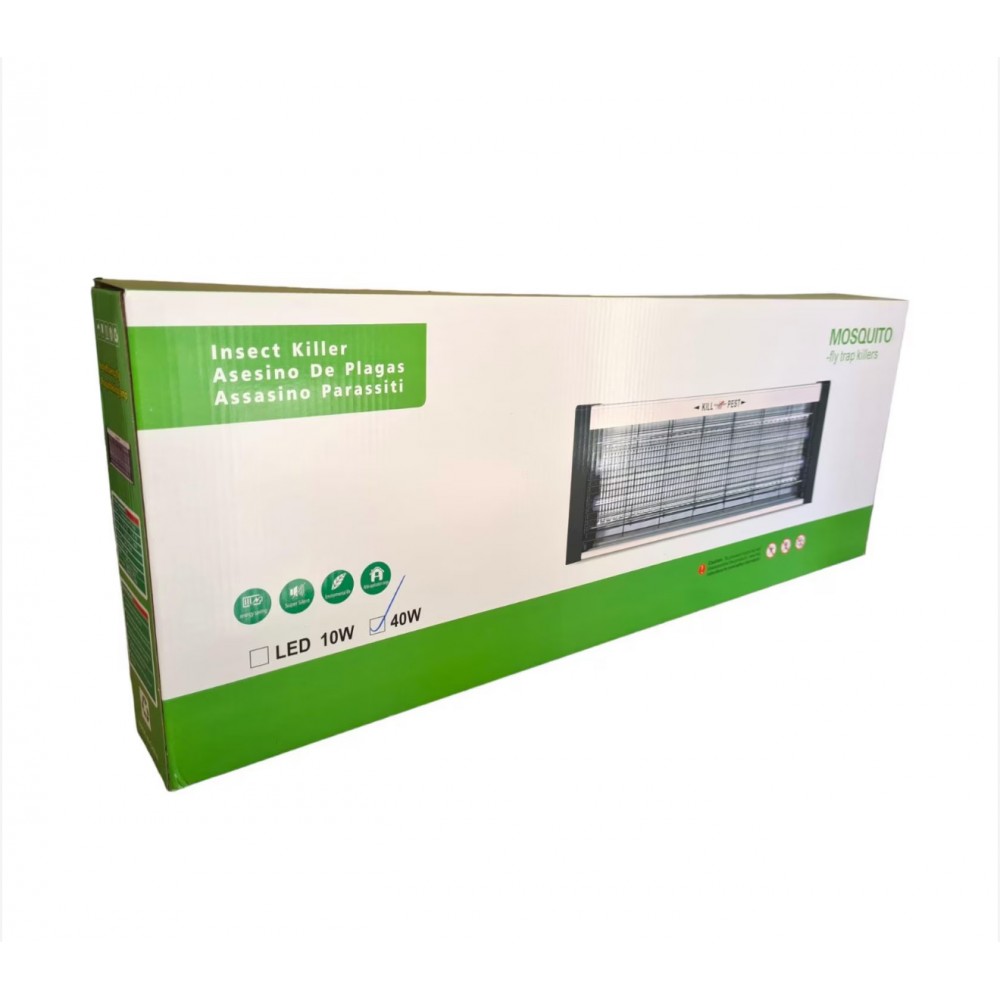 Aparat cu LEDURI UV - Kill Pest Mosquito, anti tantari, muste, molii si alte insecte, 40 W, interior-exterior, argintiu
