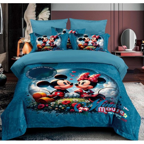 Lenjerie Bumbac tip Finet Premium , MINNIE AND MICKEY IN LOVE , LS5