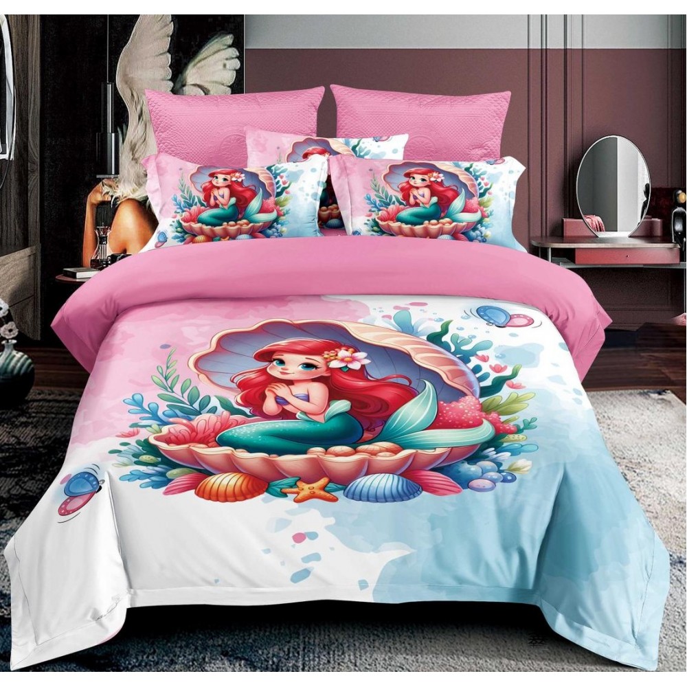 Lenjerie Bumbac tip Finet Premium ,MICA SIRENA , LS11 Lenjerii finet personaje copii Lenjerie Bumbac tip Finet Premium ,MICA SIRENA , LS11 Lenjerii finet personaje copii