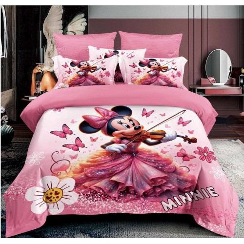 Lenjerie Bumbac tip Finet Premium ,MINNIE MOUSE PLAY THE VIOLIN   , LS12