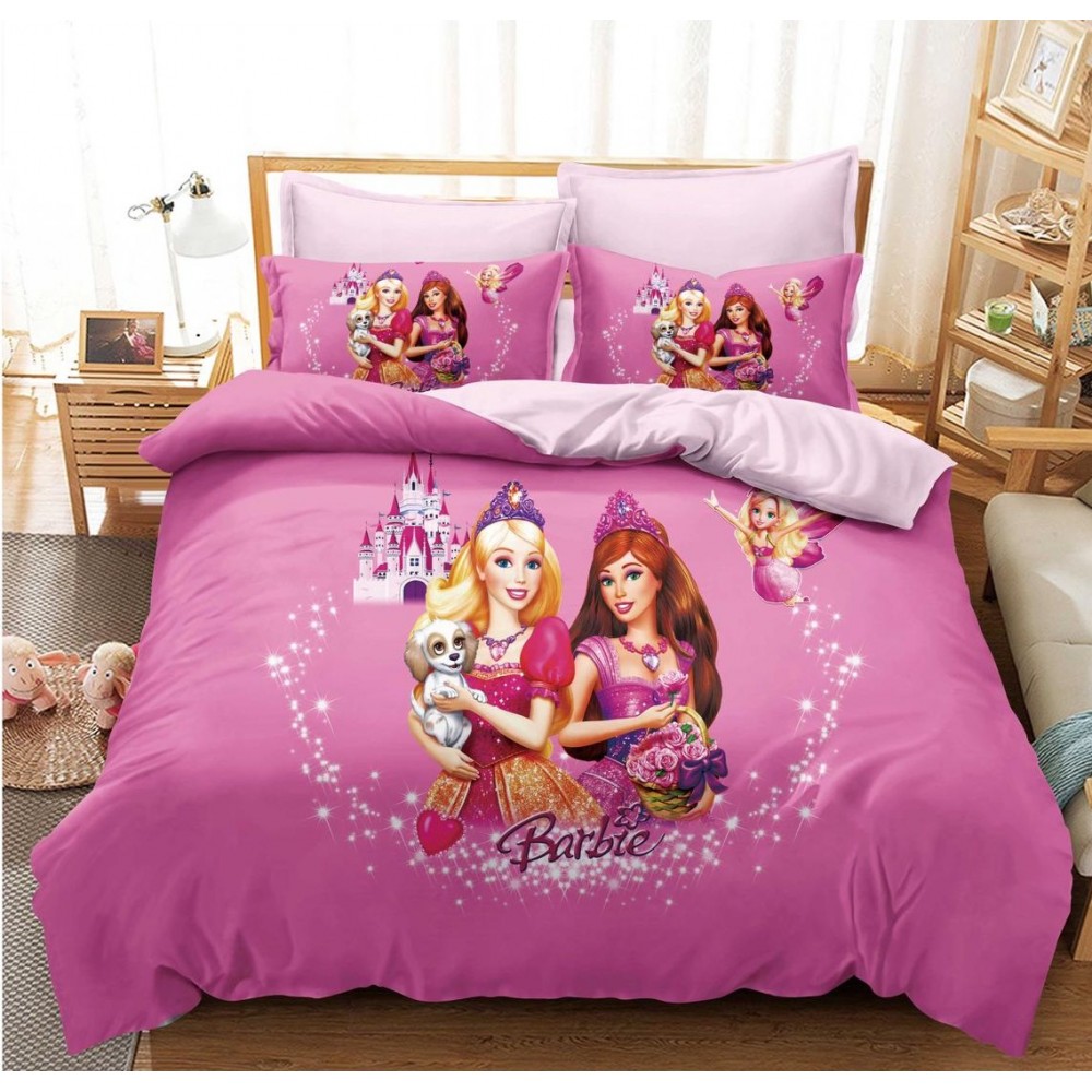 Lenjerie Bumbac tip Finet Premium ,BARBIE  , LS17 Lenjerii finet personaje copii