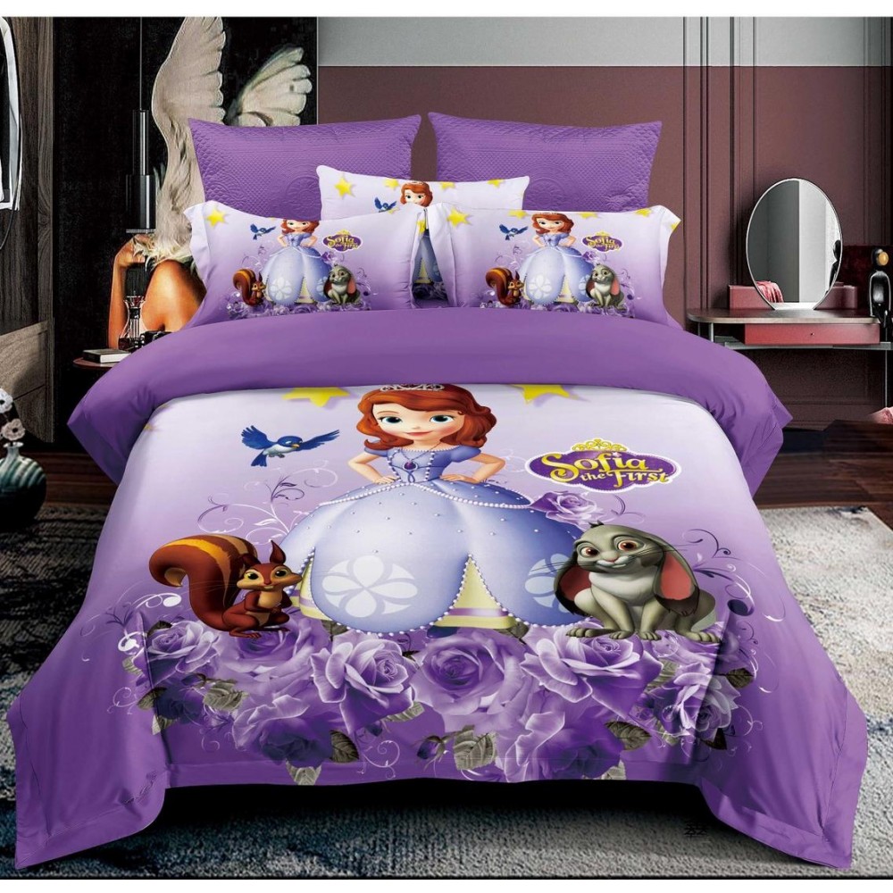 Lenjerie Bumbac tip Finet Premium ,SOFIA THE FIRST  , LS18 Lenjerii finet personaje copii