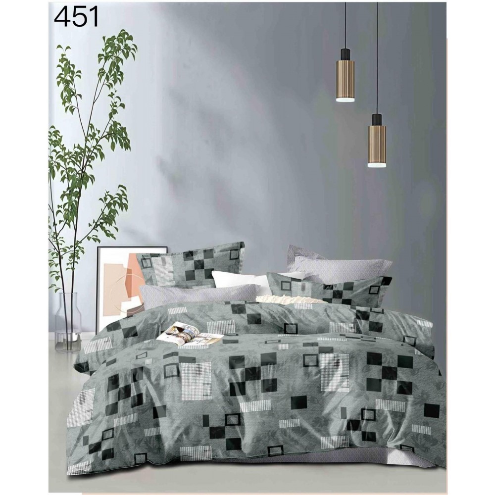 Lenjerie de pat dublu Bumbac FINET, pentru 2 persoane, 6 piese, Cearceaf de pat  230 x 250cm, CF138 Lenjerii din finet 6 piese