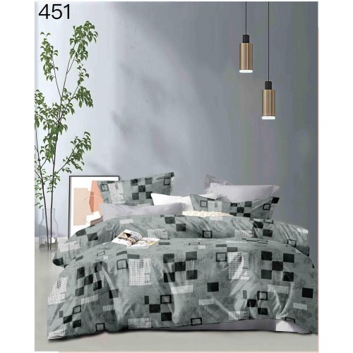 Lenjerie de pat dublu Bumbac FINET, pentru 2 persoane, 6 piese, Cearceaf de pat  230 x 250cm, CF138
