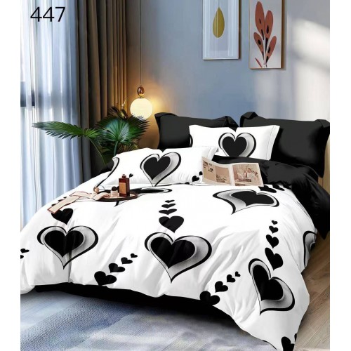 Lenjerie de pat dublu Bumbac FINET, pentru 2 persoane, 6 piese, Cearceaf de pat  230 x 250cm, CF141