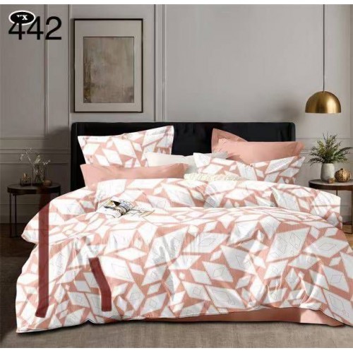 Lenjerie de pat dublu Bumbac FINET, pentru 2 persoane, 6 piese, Cearceaf de pat  230 x 250cm, CF143