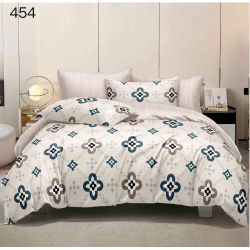 Lenjerie de pat dublu Bumbac FINET, pentru 2 persoane, 6 piese, Cearceaf de pat  230 x 250cm, CF146