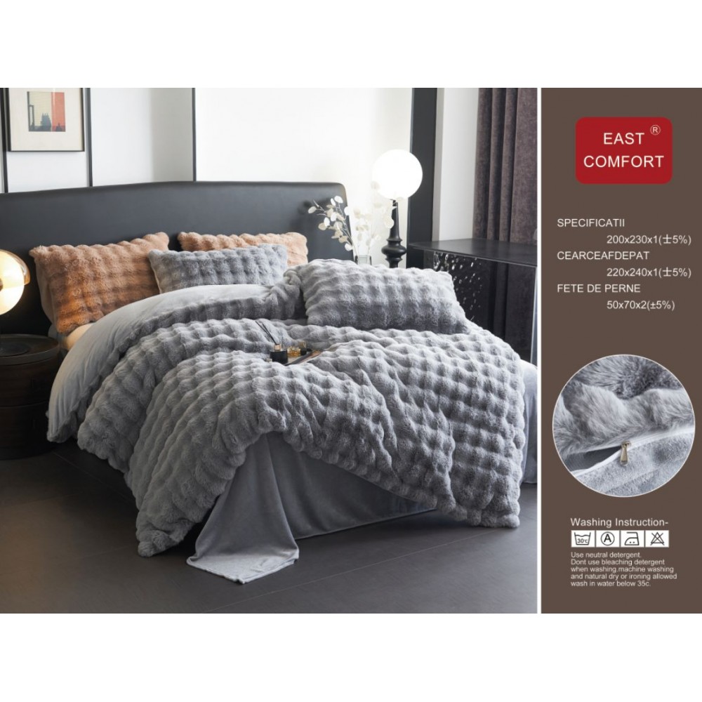 Lenjerie Cocolino pat dublu , 4 piese, BLANA ARTIFICIALA DE IEPURE ICF7 LENJERII COCOLINO BLANITA ARTIFICIALA IEPURE 4 PIESE