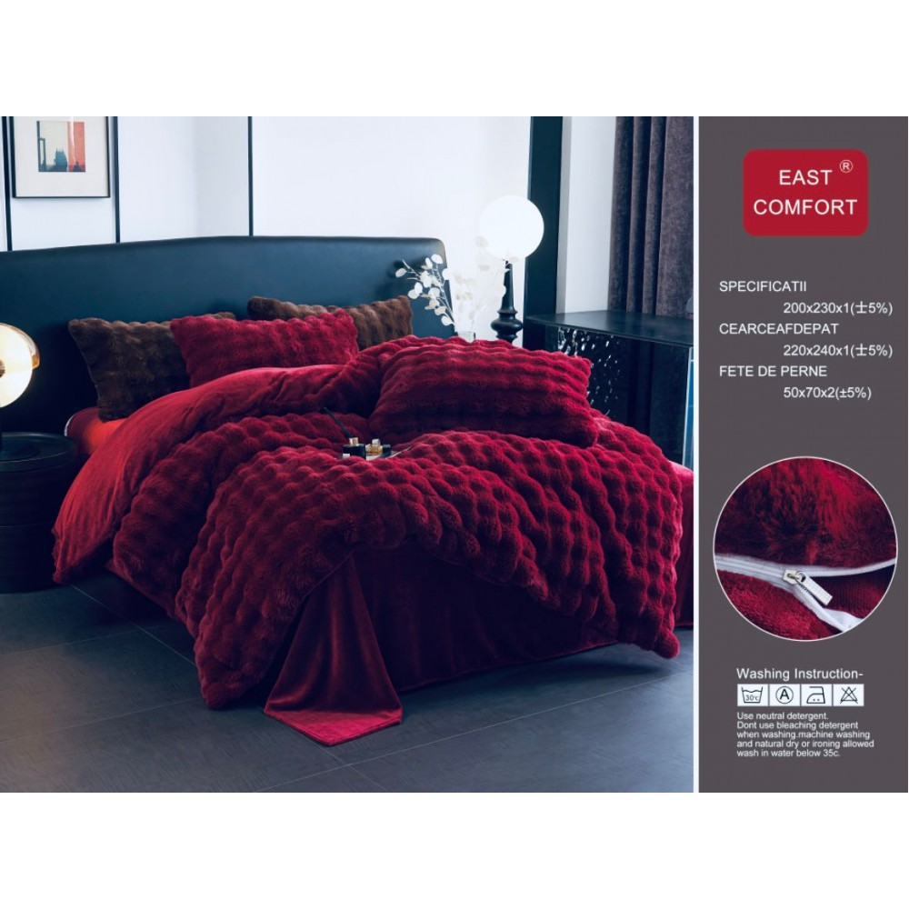 Lenjerie Cocolino pat dublu , 4 piese, BLANA ARTIFICIALA DE IEPURE ICF8 LENJERII COCOLINO BLANITA ARTIFICIALA IEPURE 4 PIESE