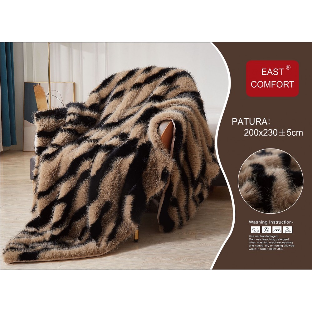 Pătură din imitație de nurcă ,200x230 , animal print ,PN1 Paturi din blanita de nurca