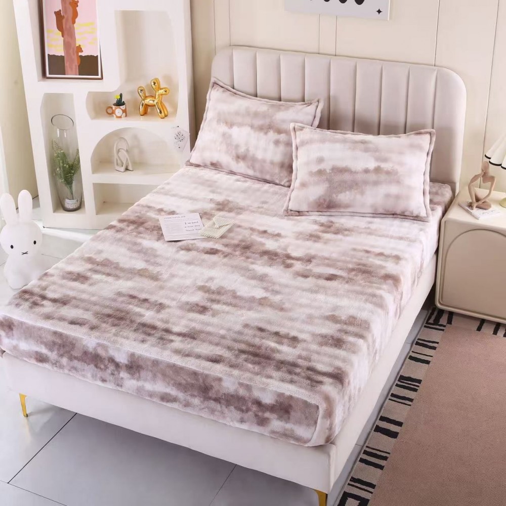 Husa de pat cu elastic COCOLINO DIN BLANA  ARTIFICIALA DE IEPURE + 2 fete de perna HCIS15 Huse cocolino