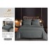 Set Lenjerie Eleganta tip Damasc pentru pat dublu din Bumbac finet, compus din 6 piese, Cearceaf de pat 220x240cm, LDM6P5