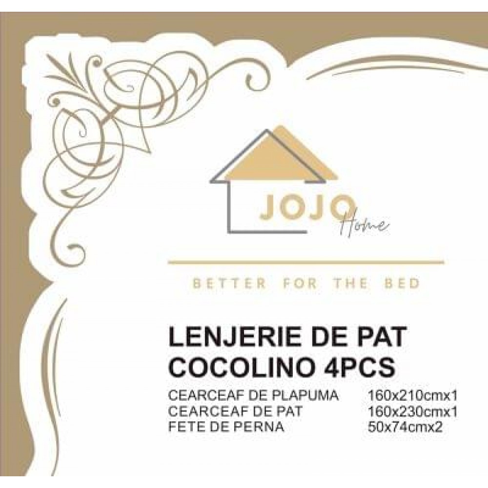 Lenjerie De Pat Cocolino 1 Persoana LCJ1P13 Lenjerii cocolino 4 piese