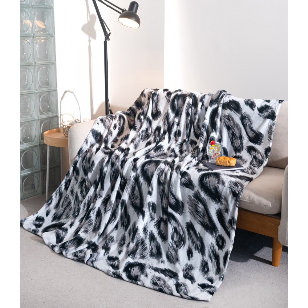 Patura cocolino 200x230 cm, ANIMAL PRINT  GRI ,cod produs PCIL7 PATURI COCOLINO SOFT