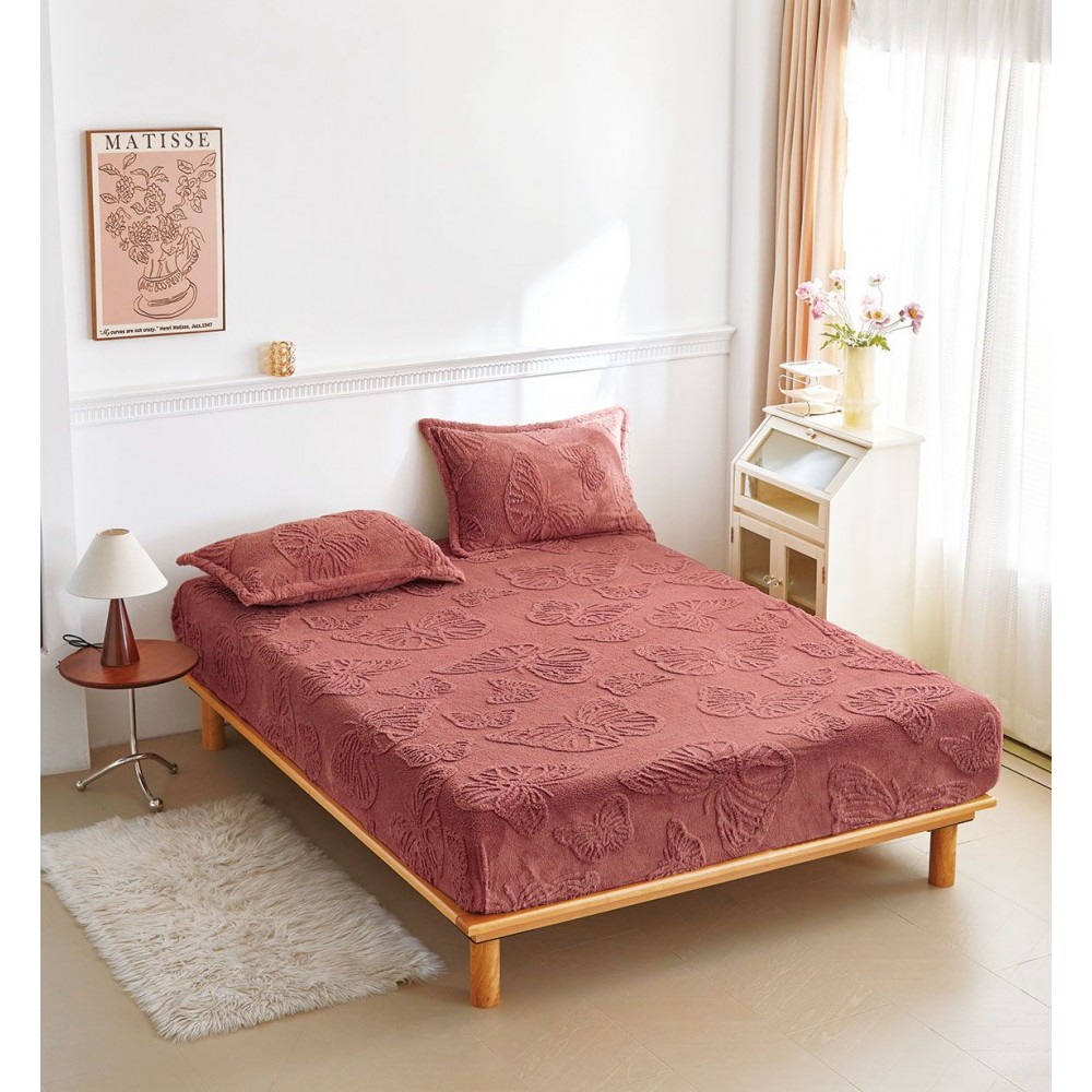 Husa de Pat Cocolino+2 Fete Perna,Fluturi 3D in relief HCF3DR1 Huse cocolino