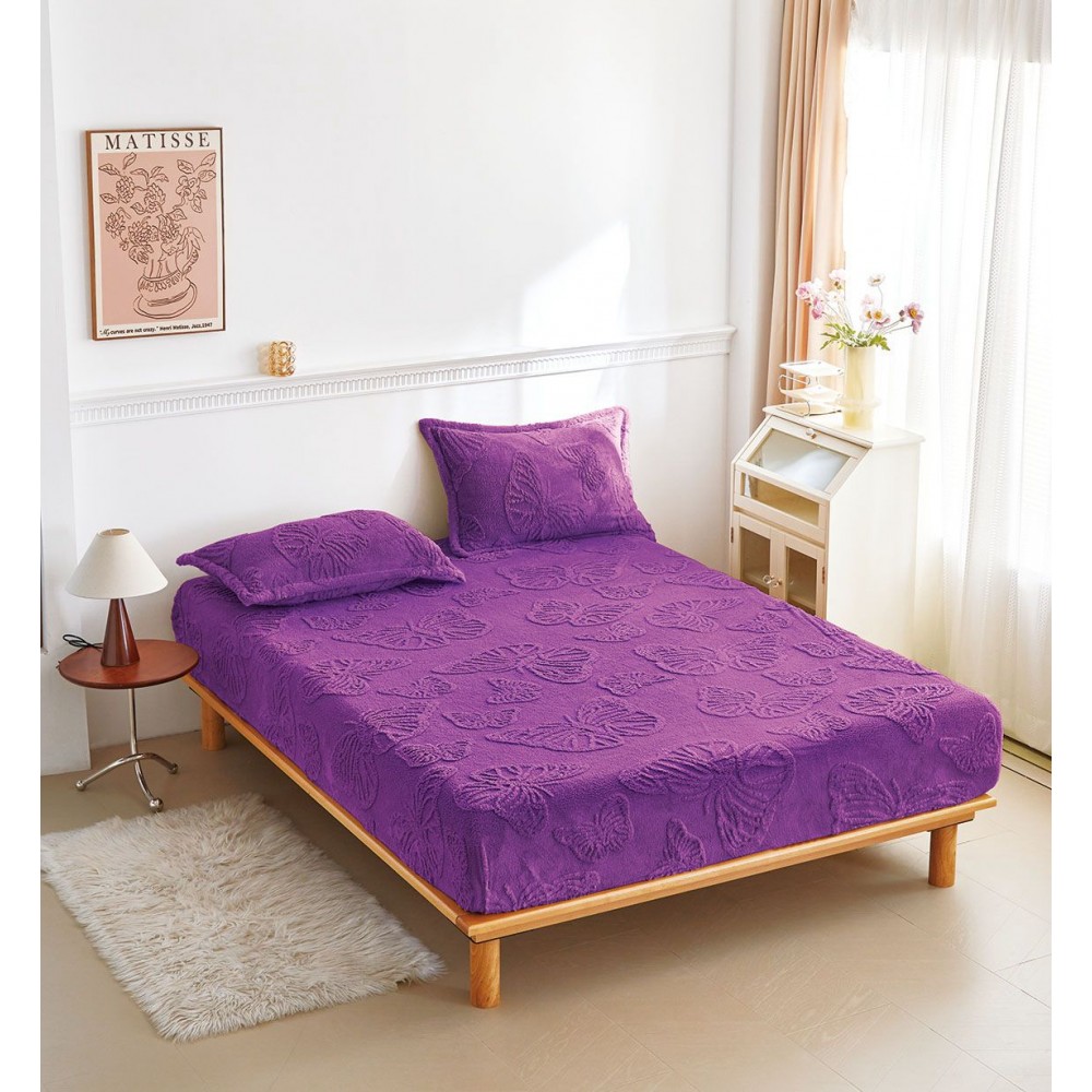 Husa de Pat Cocolino+2 Fete Perna,Fluturi 3D in relief HCF3DR5 Huse cocolino