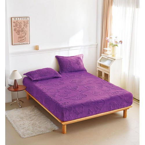 Husa de Pat Cocolino+2 Fete Perna,Fluturi 3D in relief HCF3DR5