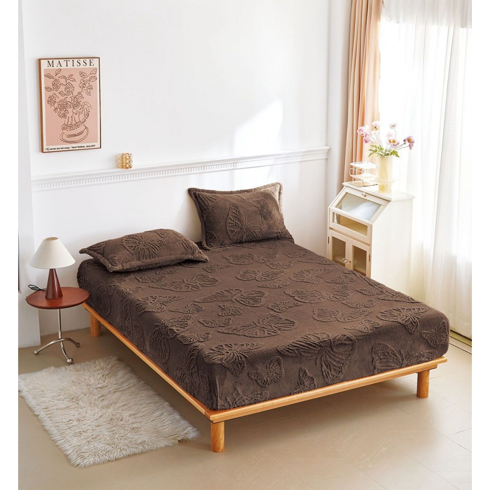 Husa de Pat Cocolino+2 Fete Perna,Fluturi 3D in relief HCF3DR6 Huse cocolino