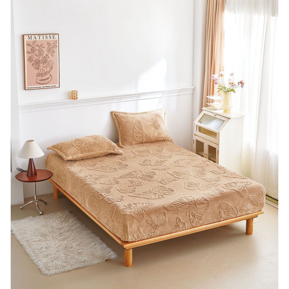 Husa de Pat Cocolino+2 Fete Perna,Fluturi 3D in relief HCF3DR7 Huse cocolino