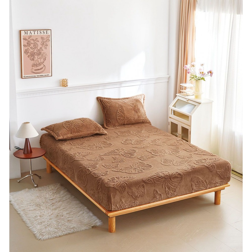 Husa de Pat Cocolino+2 Fete Perna,Fluturi 3D in relief HCF3DR8 Huse cocolino