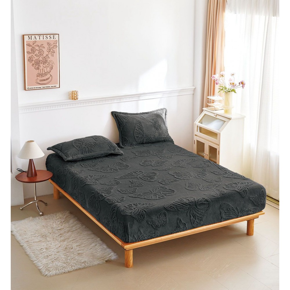 Husa de Pat Cocolino+2 Fete Perna,Fluturi 3D in relief HCF3DR10 Huse cocolino