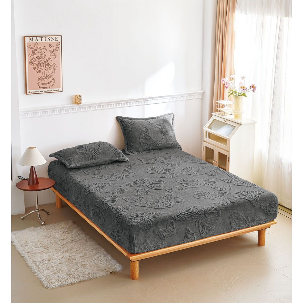 Husa de Pat Cocolino+2 Fete Perna,Fluturi 3D in relief HCF3DR11 Huse cocolino