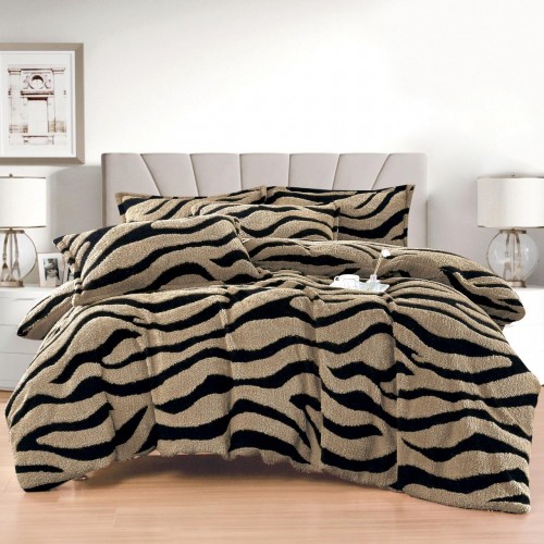Lenjerie Cocolino DIN BLANITA DE OAIE,4 piese cu elastic ,MODEL ZEBRA 3D IN RELIEF LC4PEY2