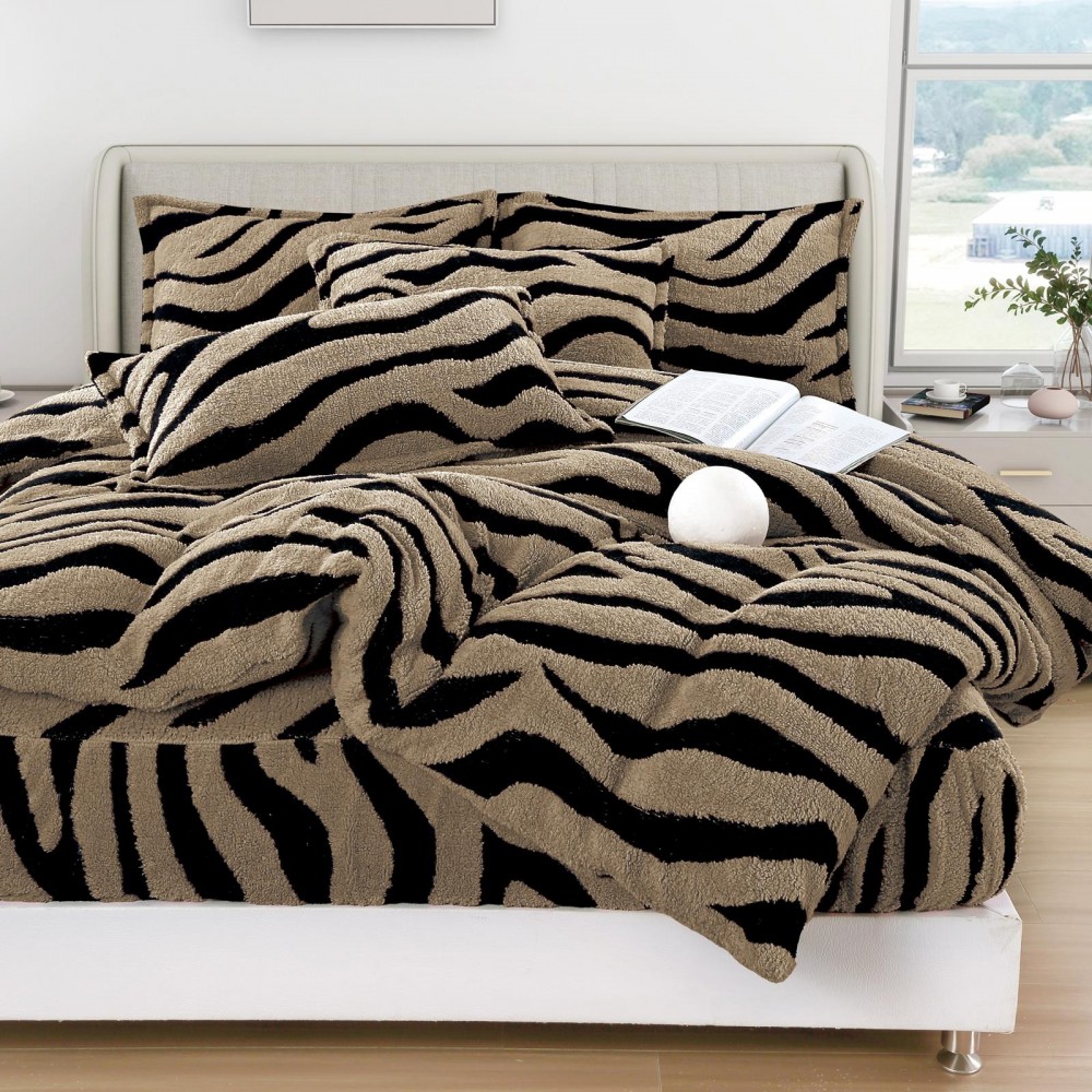 Lenjerie Cocolino DIN BLANITA DE OAIE,4 piese cu elastic ,MODEL ZEBRA 3D IN RELIEF LC4PEY2 Lenjerii cocolino 4 piese cu ELASTIC