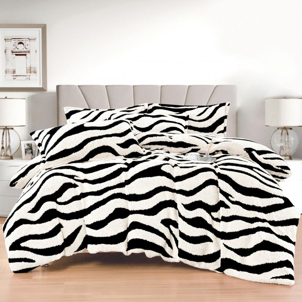 Lenjerie Cocolino DIN BLANITA DE OAIE,4 piese cu elastic ,MODEL ZEBRA 3D IN RELIEF LC4PEY3 Lenjerii cocolino 4 piese cu ELASTIC