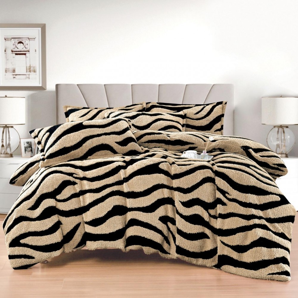 Lenjerie Cocolino DIN BLANITA DE OAIE,4 piese cu elastic ,MODEL ZEBRA 3D IN RELIEF LC4PEY4 Lenjerii cocolino 4 piese cu ELASTIC