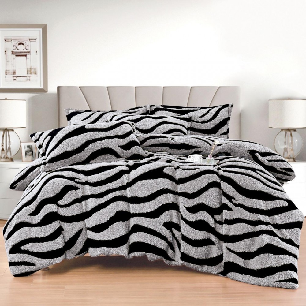 Lenjerie Cocolino DIN BLANITA DE OAIE,4 piese cu elastic ,MODEL ZEBRA 3D IN RELIEF LC4PEY5 Lenjerii cocolino 4 piese cu ELASTIC