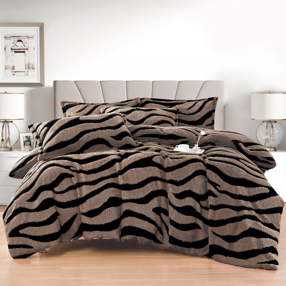Lenjerie Cocolino DIN BLANITA DE OAIE,4 piese cu elastic ,MODEL ZEBRA 3D IN RELIEF LC4PEY6 Lenjerii cocolino 4 piese cu ELASTIC