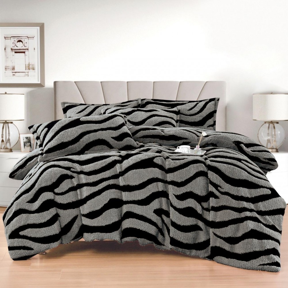 Lenjerie Cocolino DIN BLANITA DE OAIE,4 piese cu elastic ,MODEL ZEBRA 3D IN RELIEF LC4PEY7 Lenjerii cocolino 4 piese cu ELASTIC
