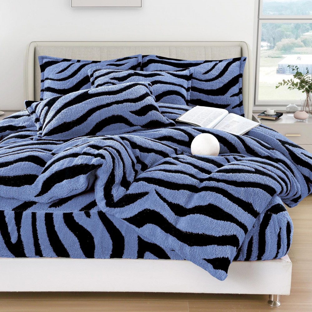 Lenjerie Cocolino DIN BLANITA DE OAIE,4 piese cu elastic ,MODEL ZEBRA 3D IN RELIEF LC4PEY8 Lenjerii cocolino 4 piese cu ELASTIC