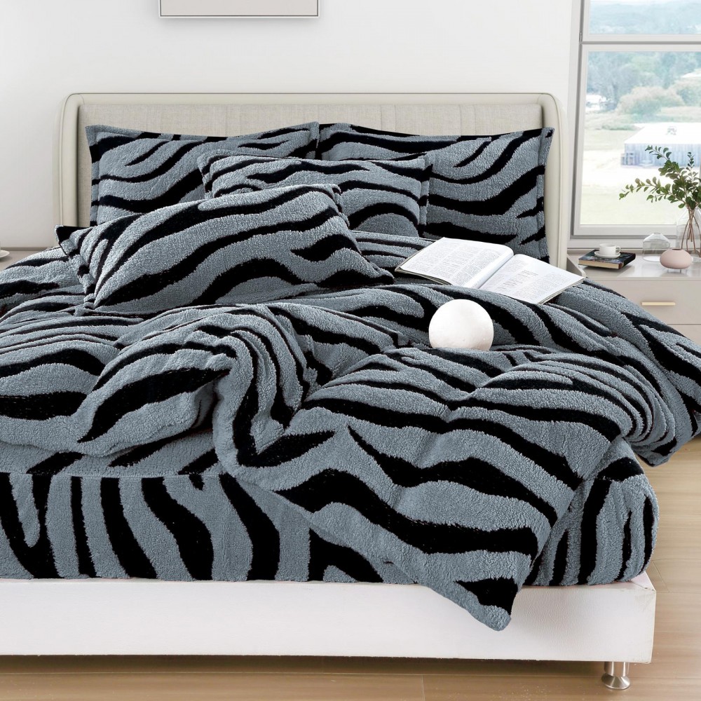 Lenjerie Cocolino DIN BLANITA DE OAIE,4 piese cu elastic ,MODEL ZEBRA 3D IN RELIEF LC4PEY10 Lenjerii cocolino 4 piese cu ELASTIC