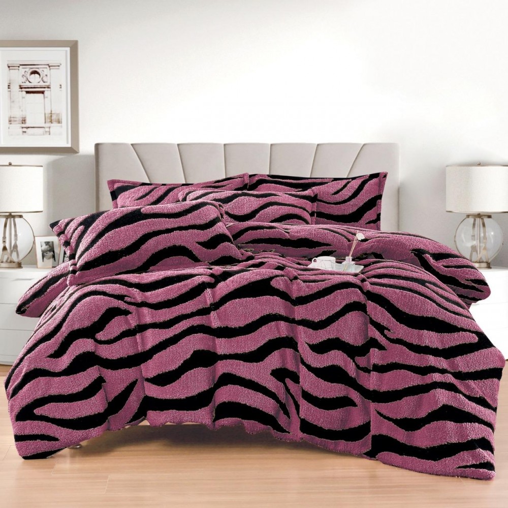 Lenjerie Cocolino DIN BLANITA DE OAIE,4 piese cu elastic ,MODEL ZEBRA 3D IN RELIEF LC4PEY11 Lenjerii cocolino 4 piese cu ELASTIC