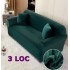 Husa de Canapea din Catifea 3 Locuri , VERDE SMARALD