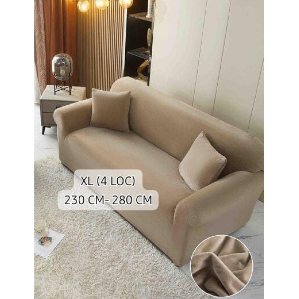 Husa de Canapea din Catifea  4 Locuri , CAPPUCCINO HUSE ELASTICE CATIFEA FOTOLII,CANAPELE SI COLTARE