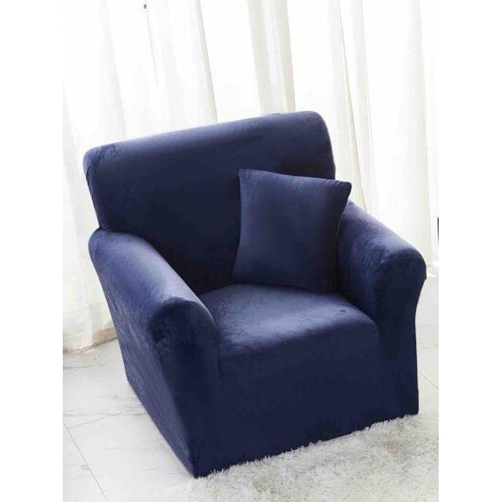 Husa de FOTOLIU din Catifea 1 Loc , BLEOMARINE , HCJ1L6 HUSE ELASTICE CATIFEA FOTOLII,CANAPELE SI COLTARE