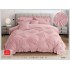 Lenjerie Luxury din Catifea, 6 Piese cu Inimi Brodate si Volanas, ROZ RH7