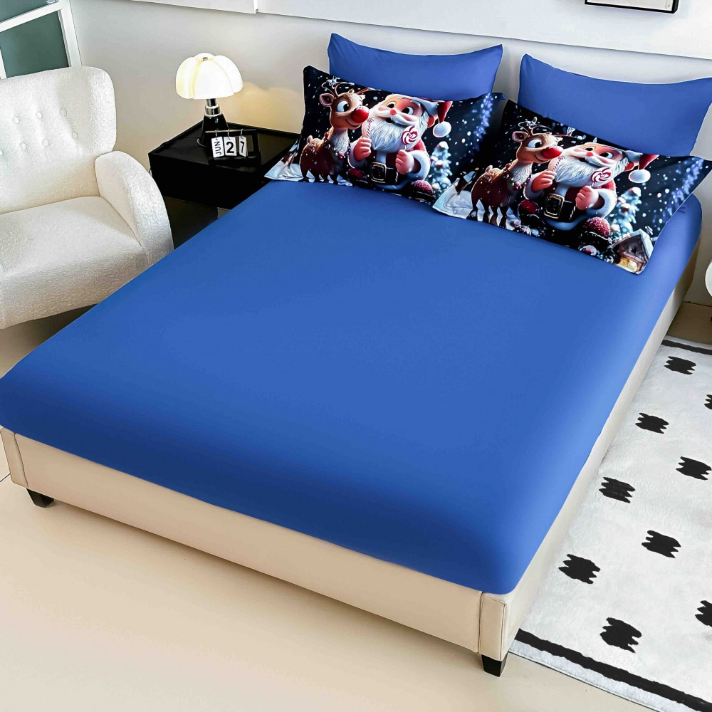 Lenjerie de pat bumbac finet Premium CU ELASTIC – gama 5D – 6 piese 5DJE1 LENJERII DIN FINET 5D